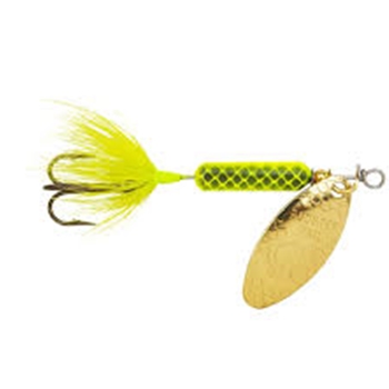 YAKIMA BAIT RT.208.CHR.BX6 1/8OZ CHARTREUSE ROOSTER TAIL