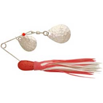 H&H HHDS115-05 3/8OZ DOUBLE SPINNER RED-RED & WHITE
